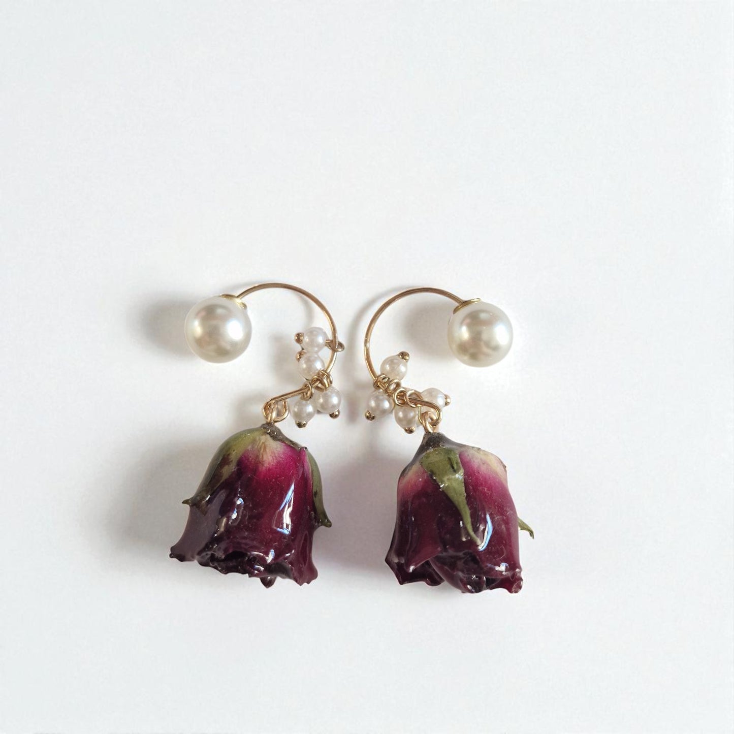 real rosebuds❤︎ earrings
