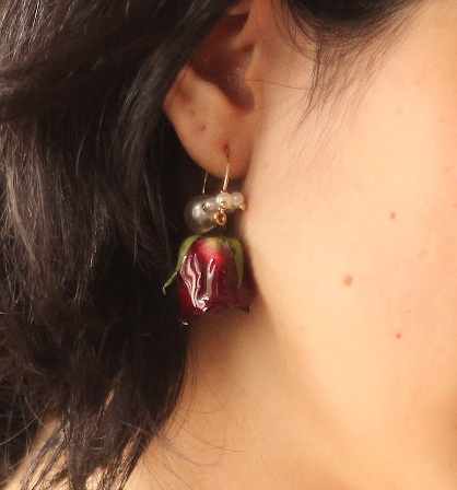 real rosebuds❤︎ jewelry set