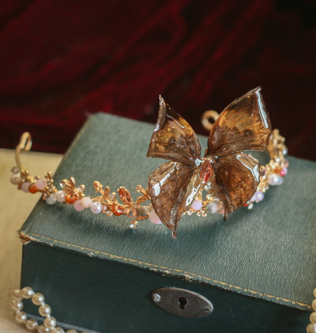 Echter Herbst Blatt Schmetterling ❤︎ Tiara