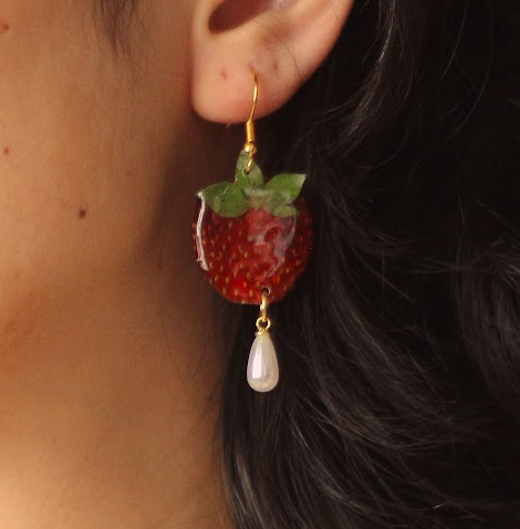 echte Erdbeer❤︎ Ohrringe