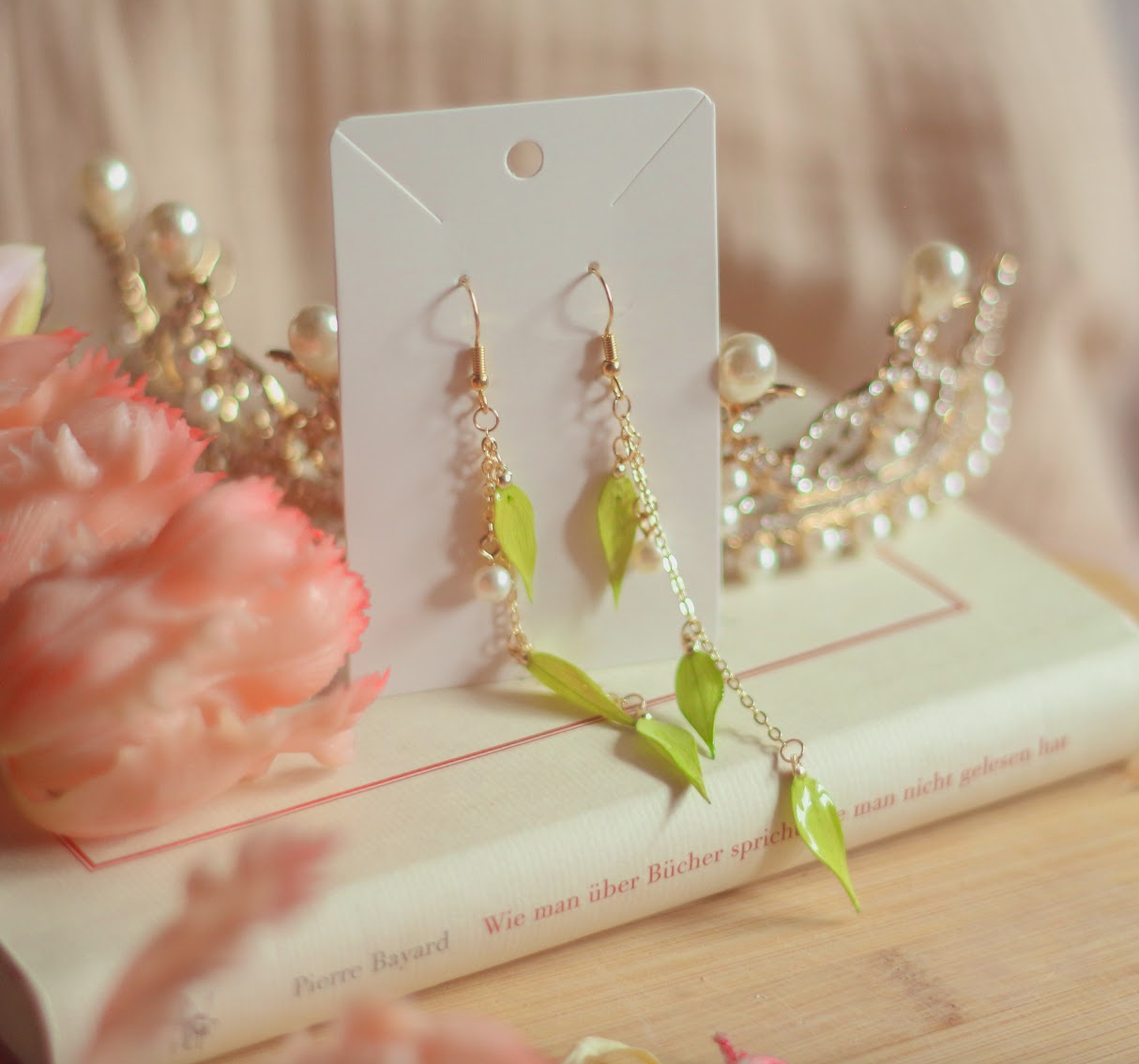 real fresh leaves ❤︎ earrings