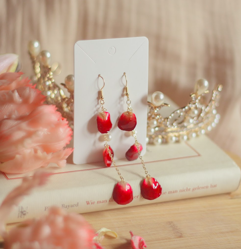 echte Rosenblätter❤︎ Ohrringe