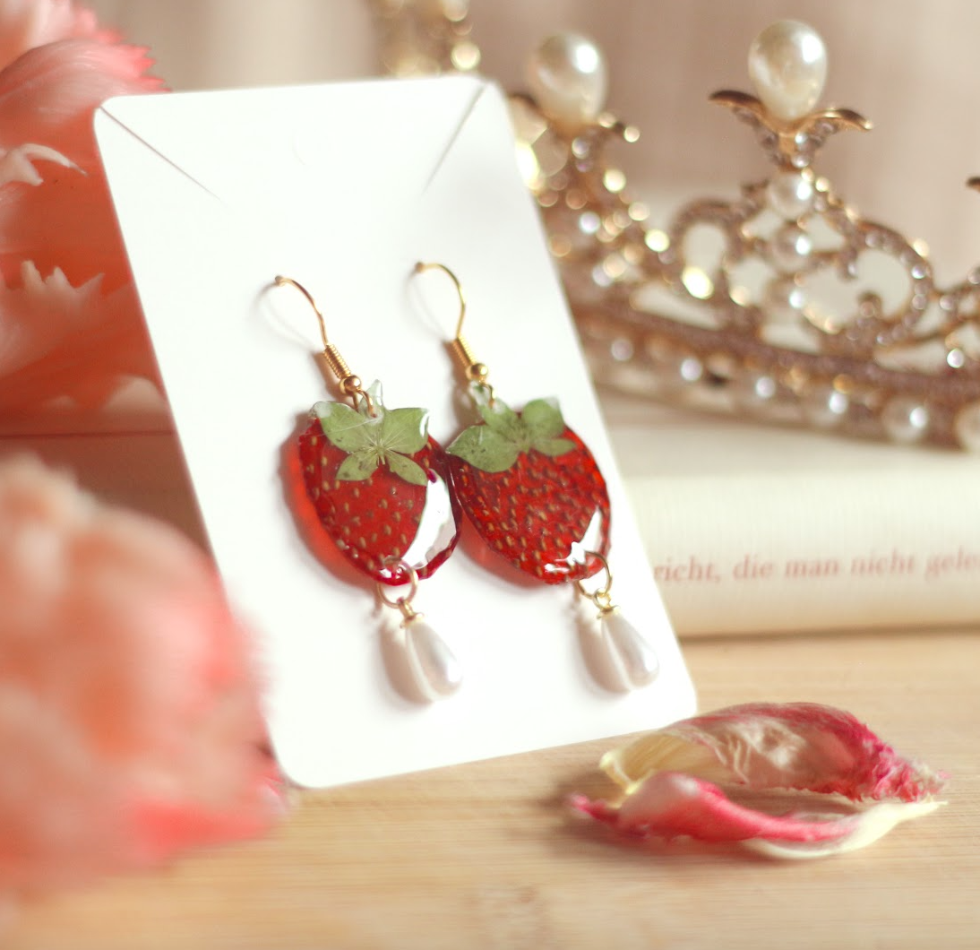 echte Erdbeer❤︎ Ohrringe