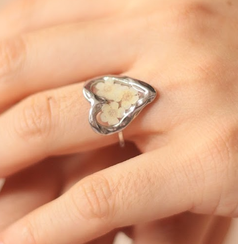 echte Blüten❤︎ Herz Ring