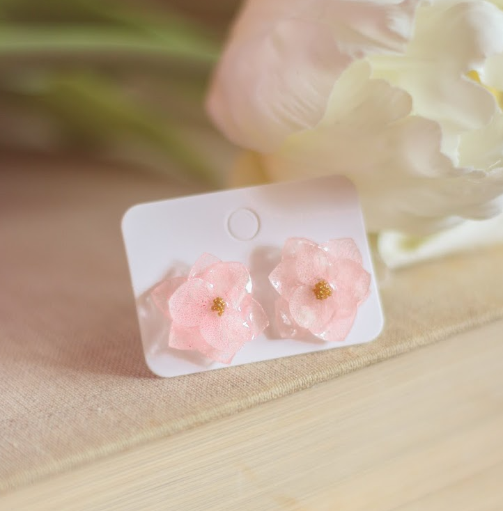 echte Hortensia ❤︎ Stecker Ohrringe