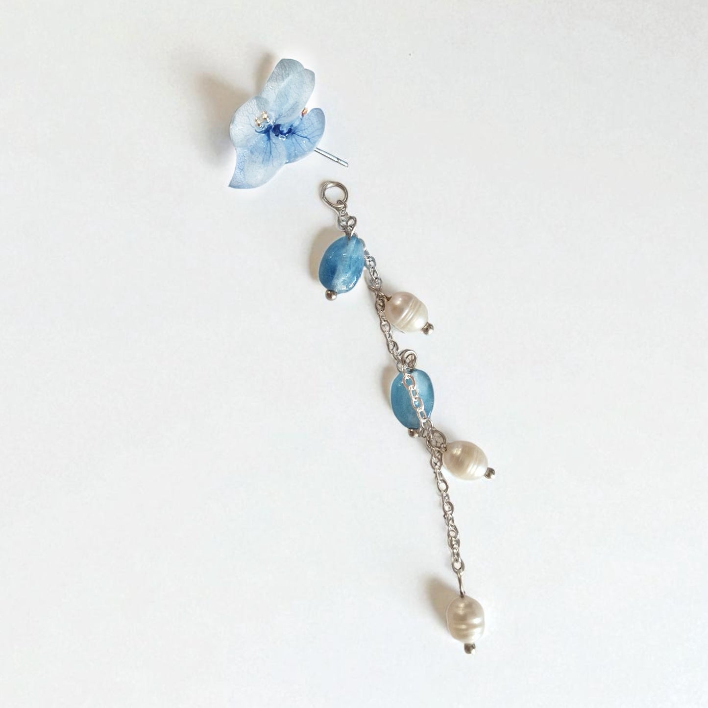 Hortensia und Perlen❤︎ Ohrringe