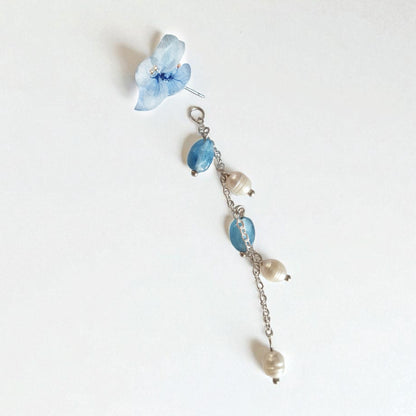 Hortensia und Perlen❤︎ Ohrringe