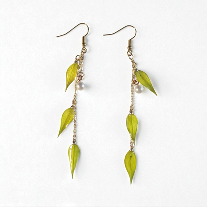 real fresh leaves ❤︎ earrings