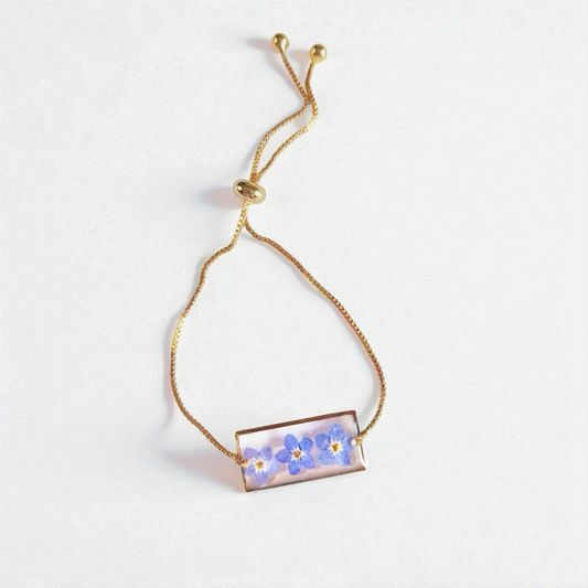 echte Vergiss-mein-nicht-Blüten ❤︎ Armband