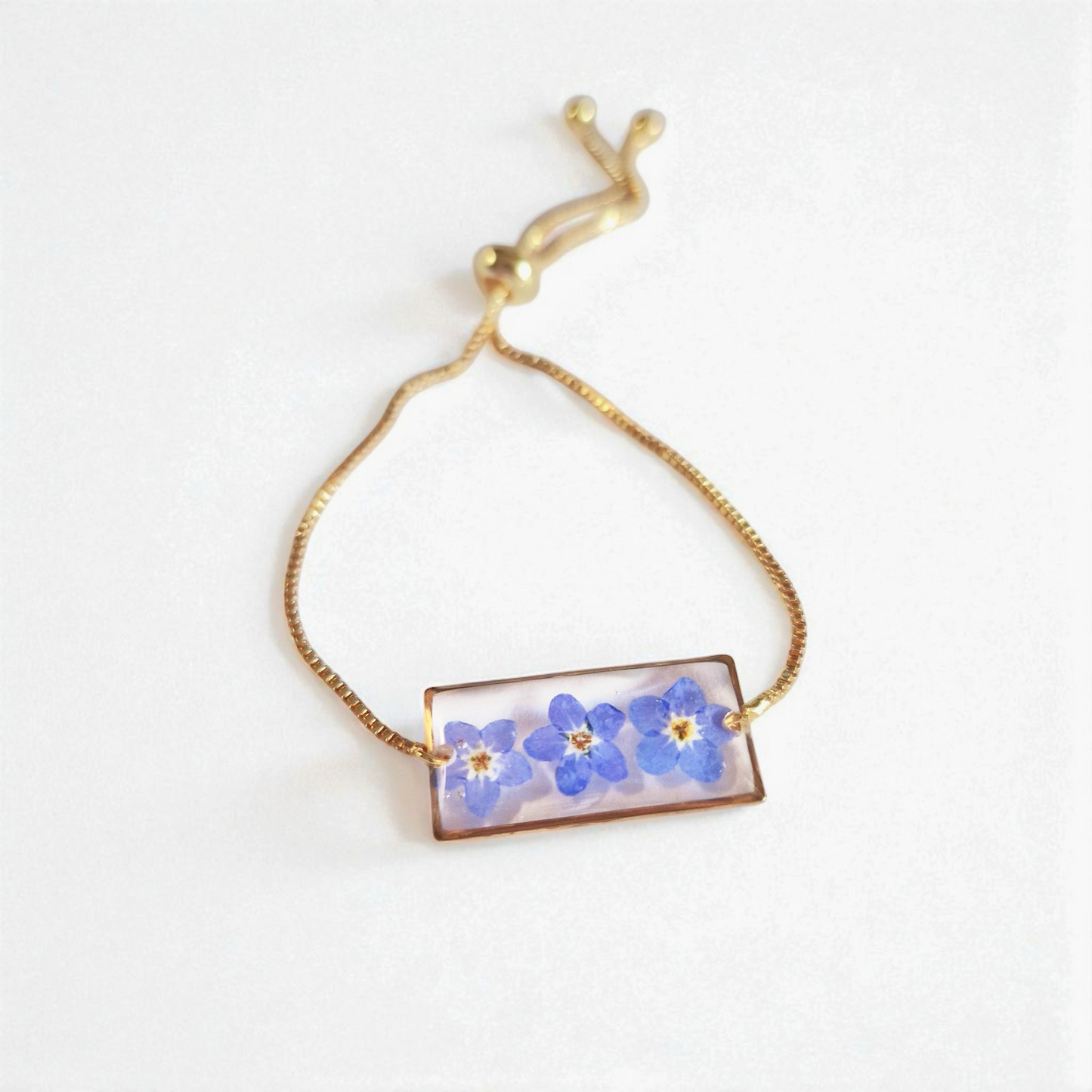 echte Vergiss-mein-nicht-Blüten ❤︎ Armband