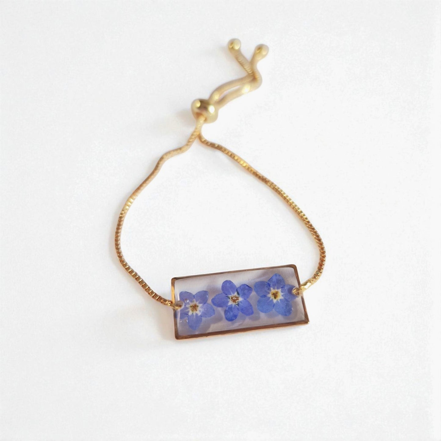 echte Vergiss-mein-nicht-Blüten ❤︎ Armband