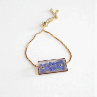 echte Vergiss-mein-nicht-Blüten ❤︎ Armband