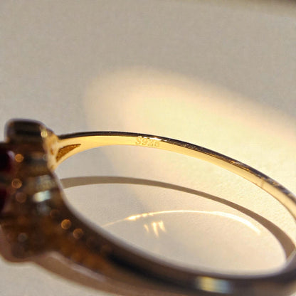 Granat Silber-Ring ❤︎ verschiedene Grössen