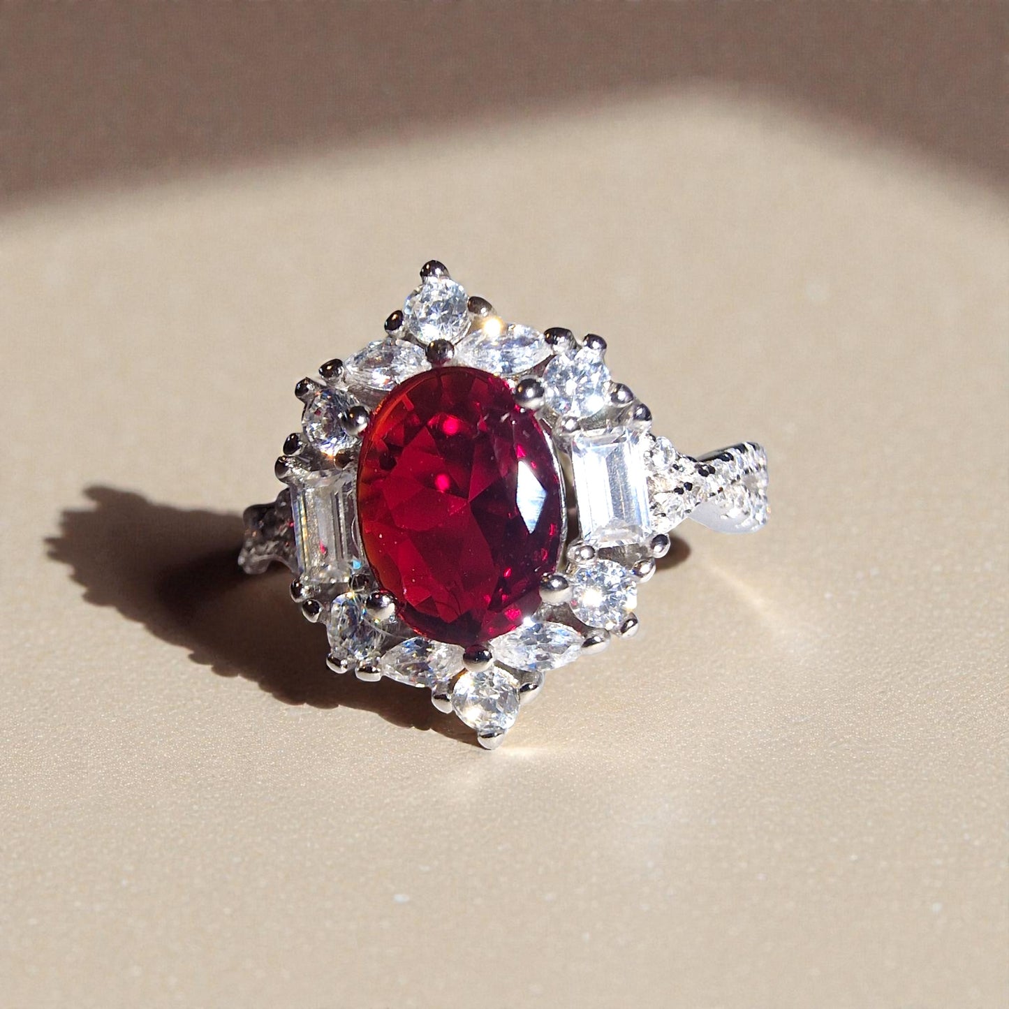 Granat Silber-Ring ❤︎ verschiedene Grössen