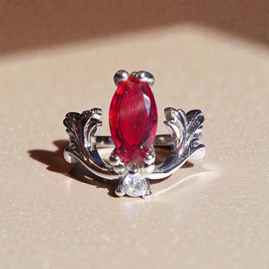 Granat Silber-Ring ❤︎ Gr. 5