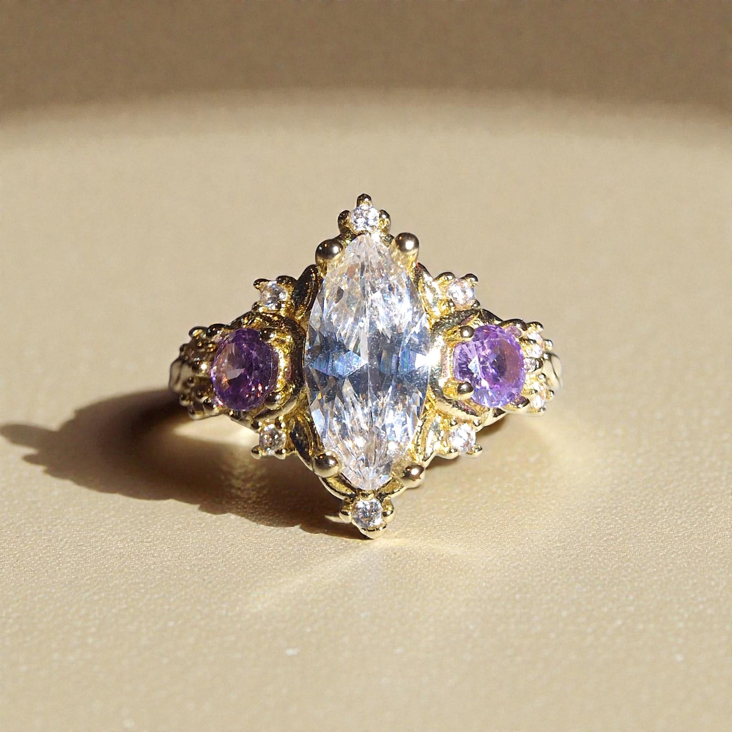 Amethyst & Zirkon Silber-Ring ❤︎ verschiedene Grössen