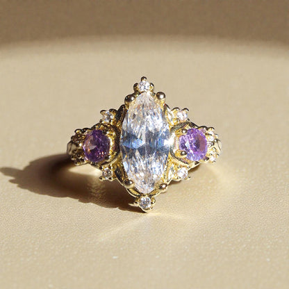 Amethyst & Zirkon Silber-Ring ❤︎ verschiedene Grössen