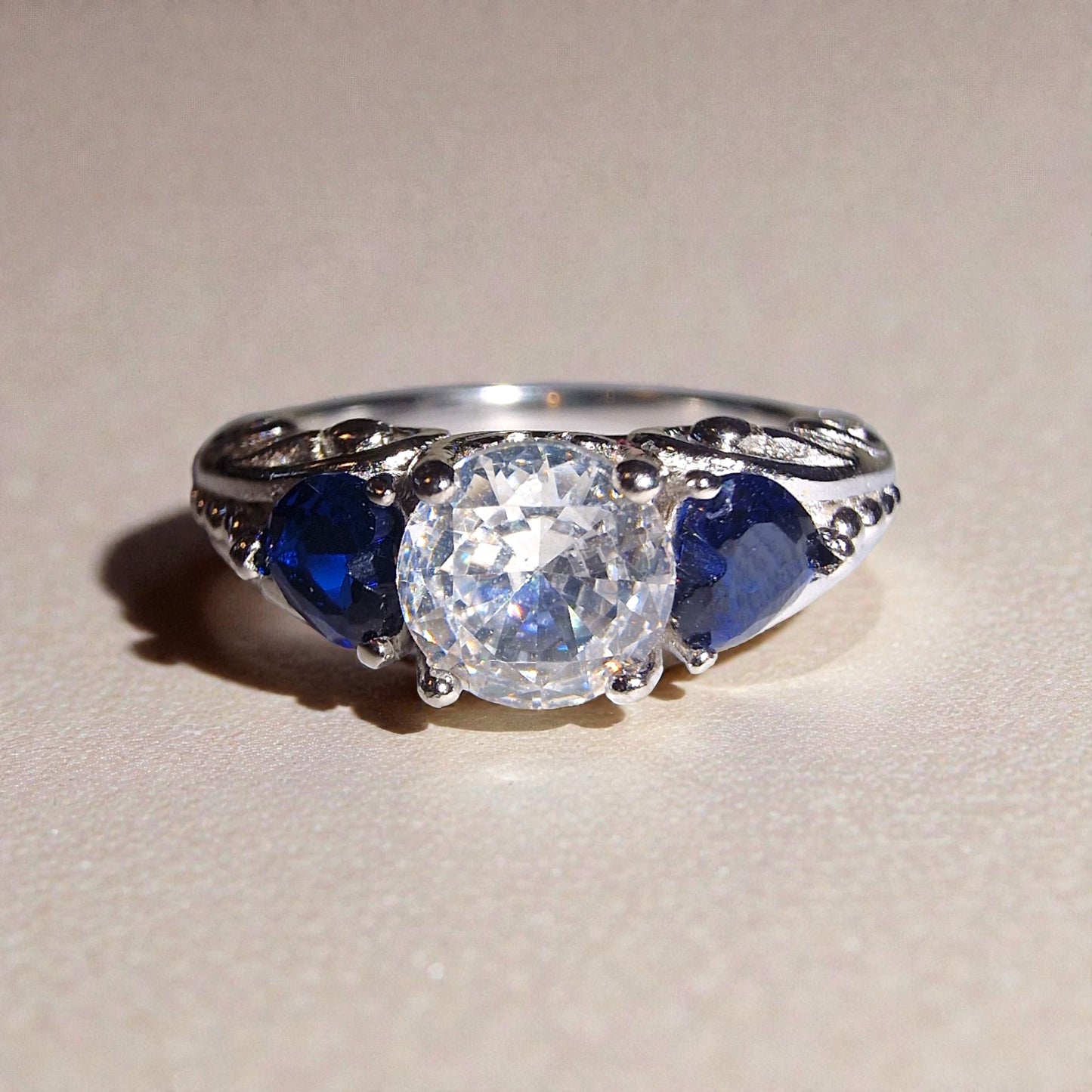 Tansanit & Zirkon Silber-Ring ❤︎ verschiedene Grössen