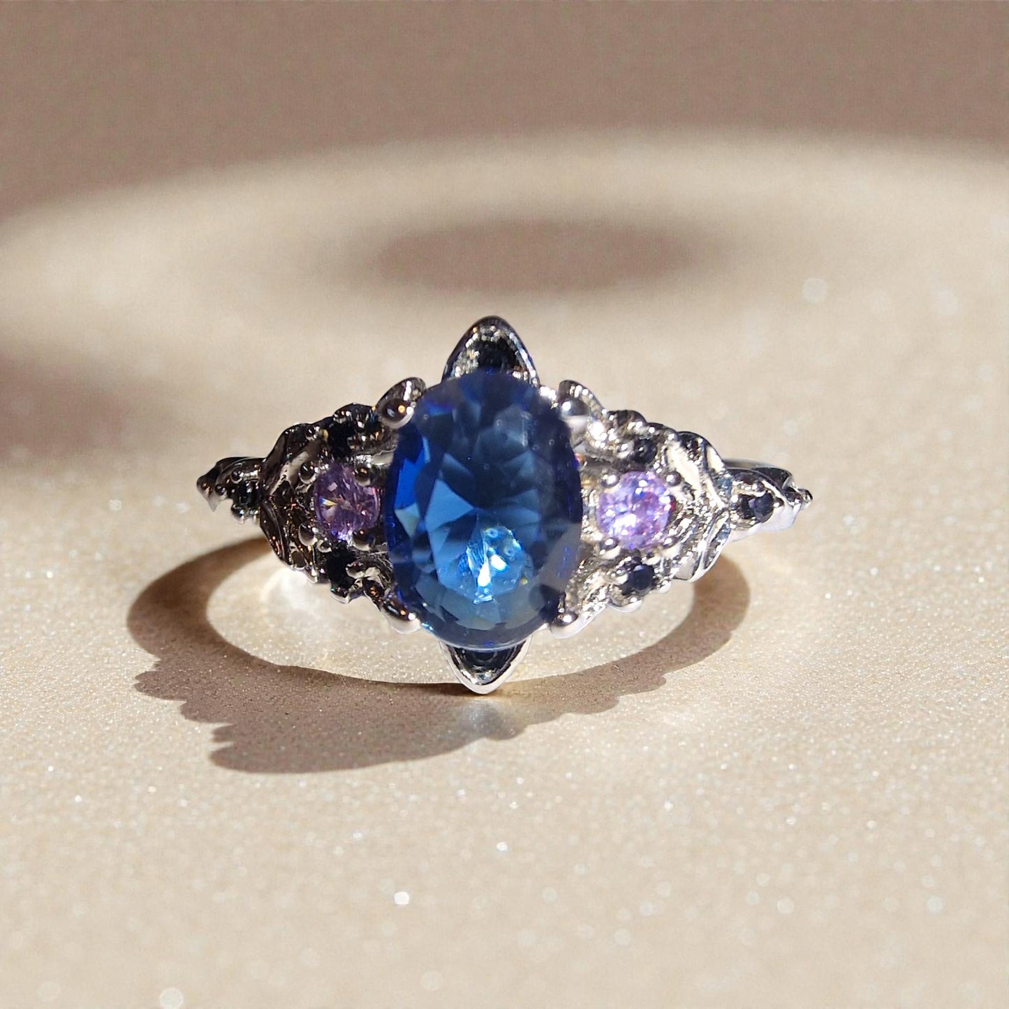 Tansanit & Amethyst Silber-Ring ❤︎ Gr. 7