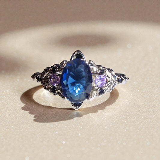 Tansanit & Amethyst Silber-Ring ❤︎ Gr. 7