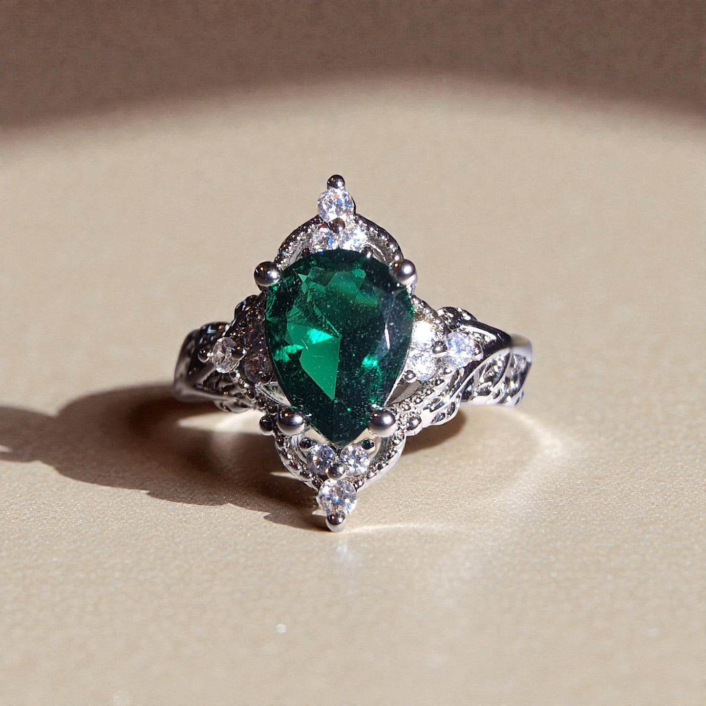 Grüner Achat Silber-Ring ❤︎ Gr. 5.5