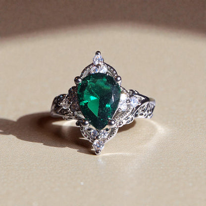 Grüner Achat Silber-Ring ❤︎ Gr. 5.5