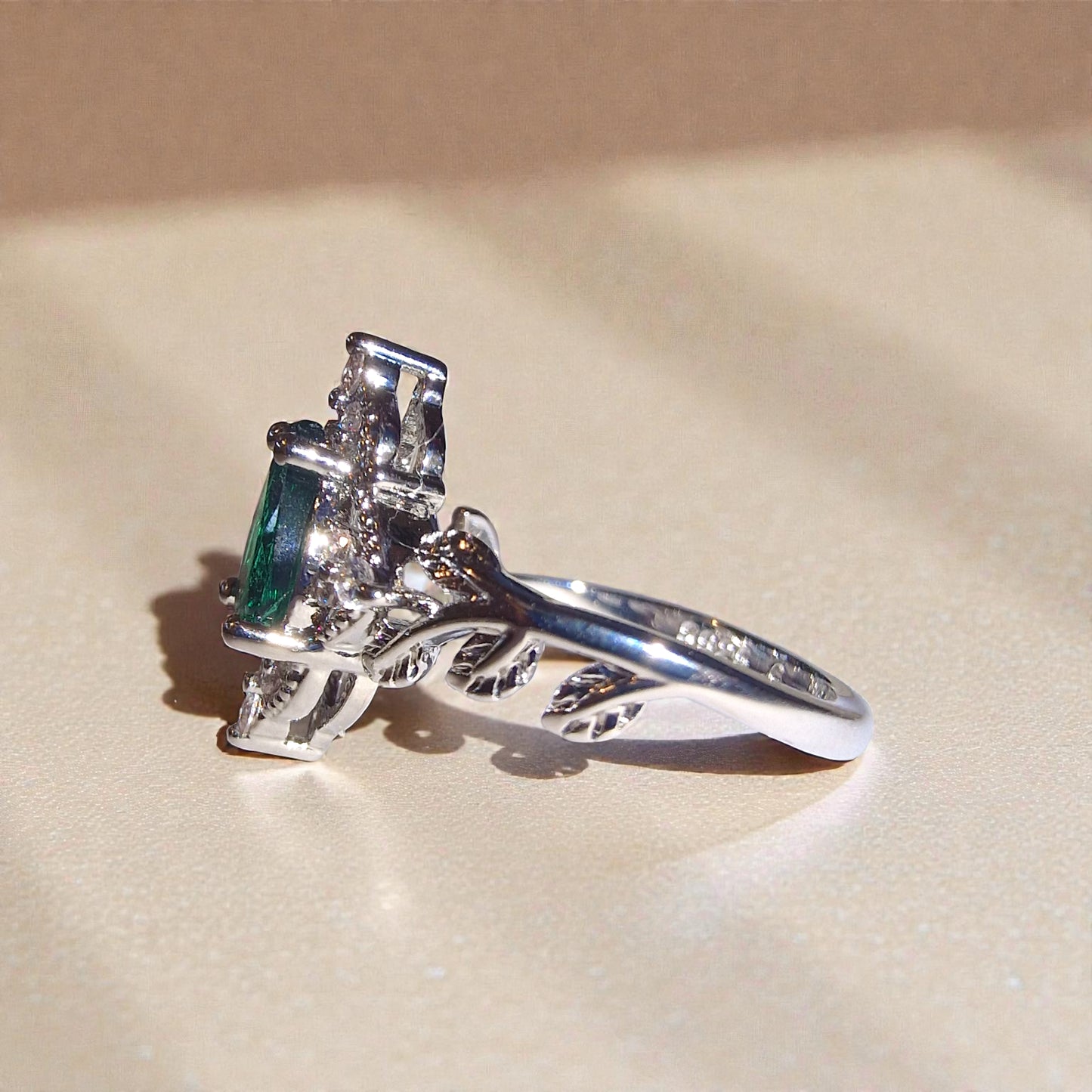 Grüner Achat Silber-Ring ❤︎ Gr. 5.5