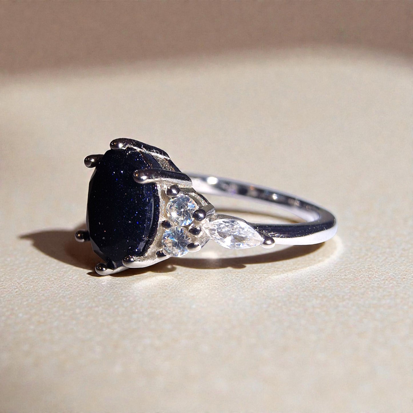 Blaufluss Stein Silber-Ring ❤︎ verschiedene Grösse