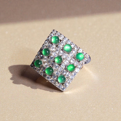 Jade Silber-Ring ❤︎ Grössenverstellbar