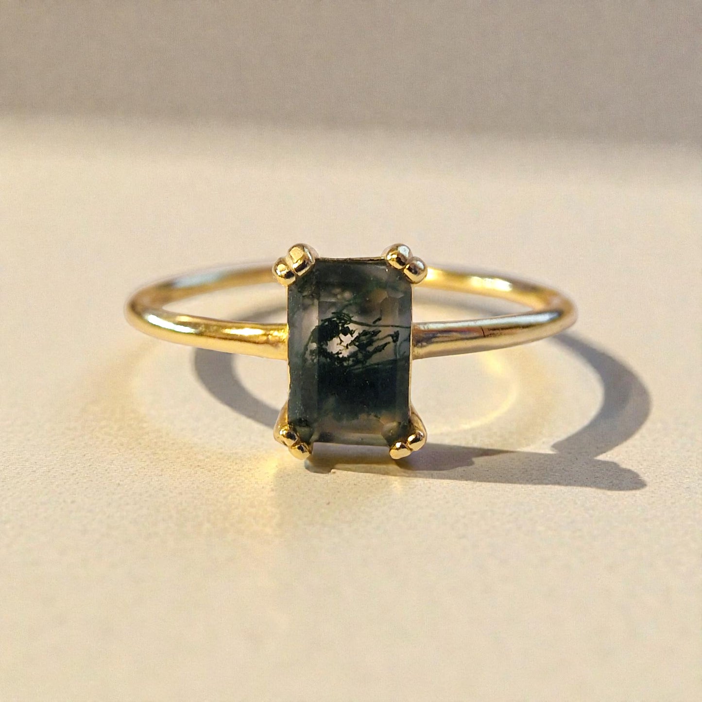 Moosachat Silber-Ring ❤︎ Gr. 8