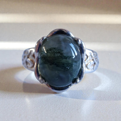 Moosachat Silber-Ring ❤︎ Grössenverstellbar