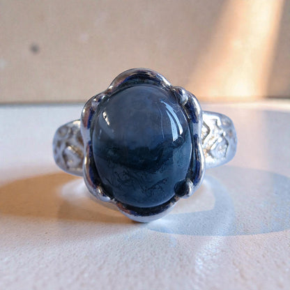 Moosachat Silber-Ring ❤︎ Grössenverstellbar