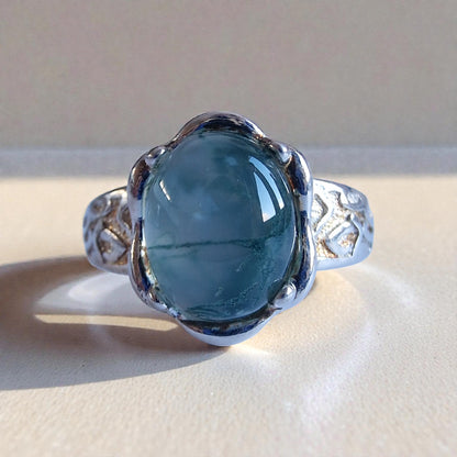 Moosachat Silber-Ring ❤︎ Grössenverstellbar