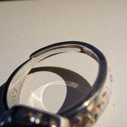 Moosachat Silber-Ring ❤︎ Grössenverstellbar