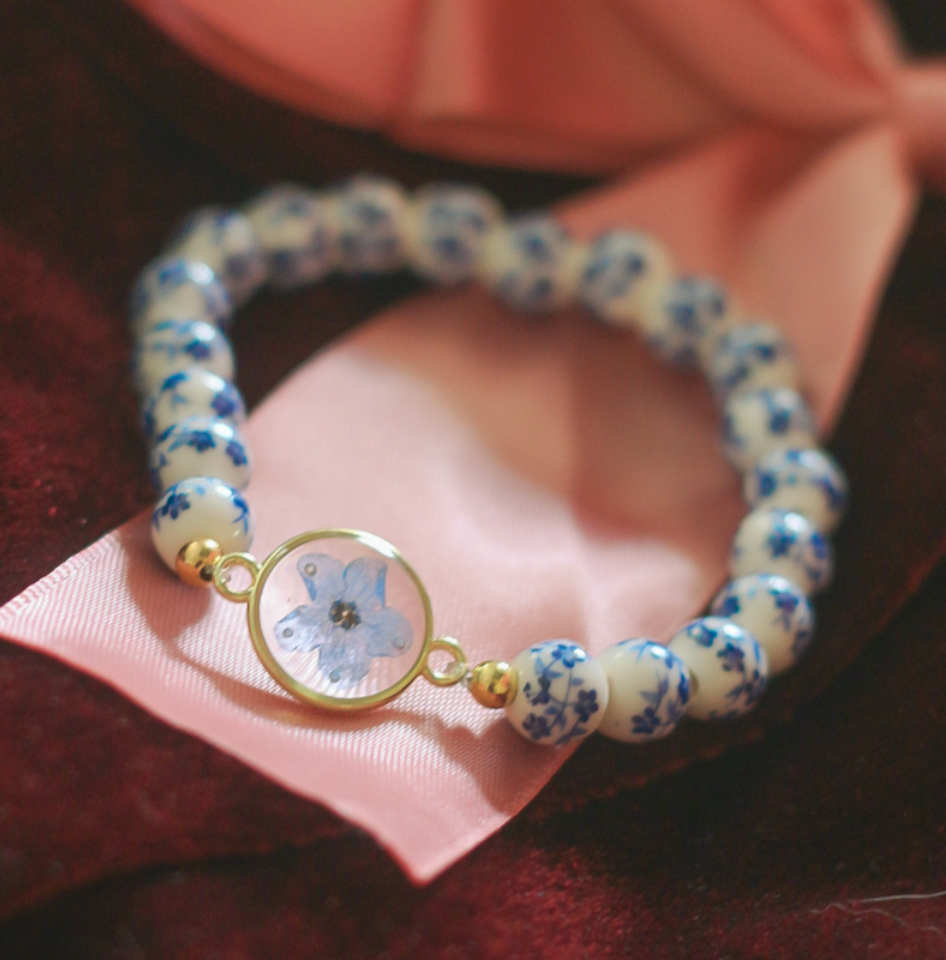 echte Vergiss-mein-nicht-Blüten ❤︎ Armband