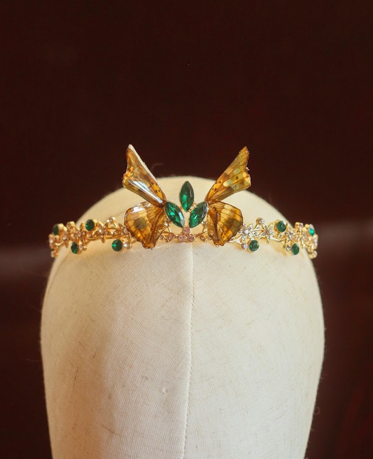 Echter feuriger Perlmutter Schmetterling ❤︎ Tiara