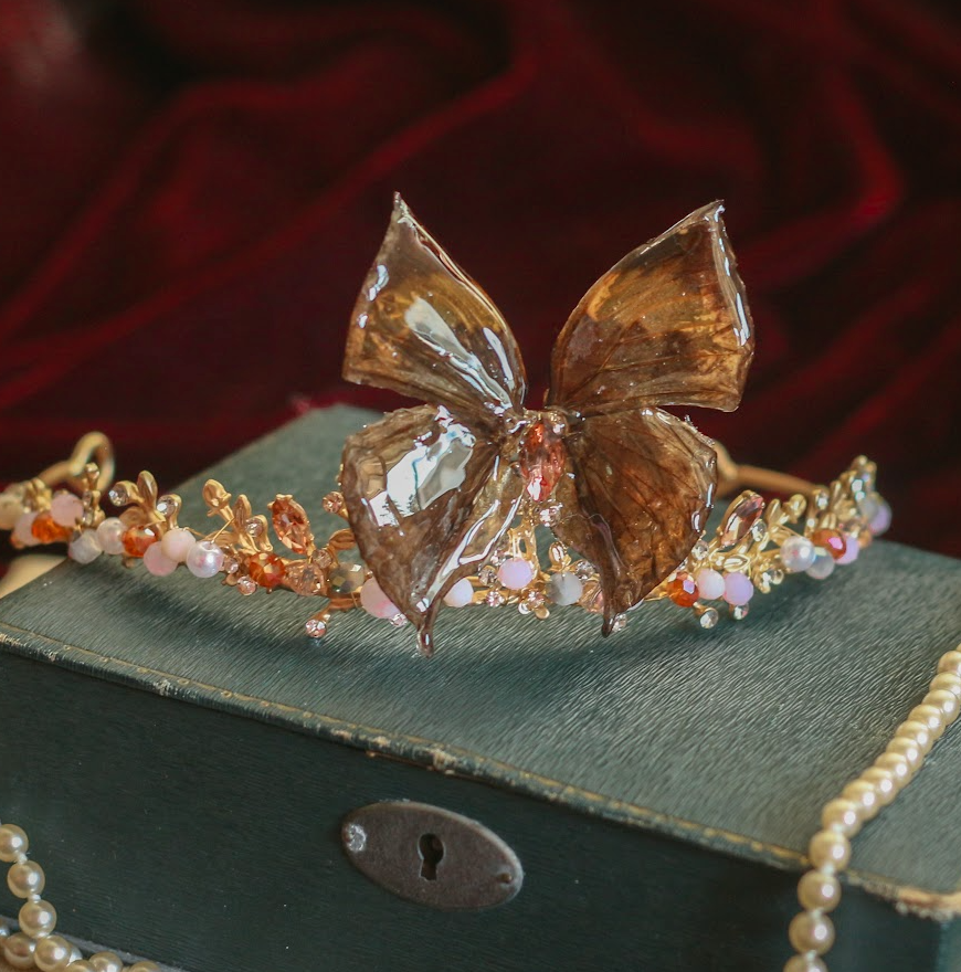 Echter Herbst Blatt Schmetterling ❤︎ Tiara