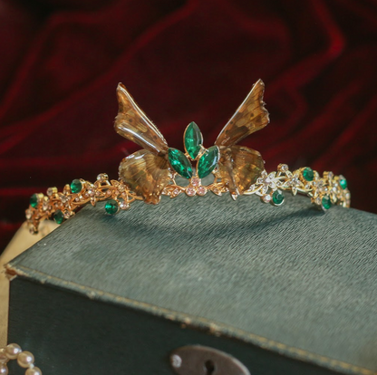 Echter feuriger Perlmutter Schmetterling ❤︎ Tiara