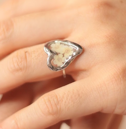 echte Blüten❤︎ Herz Ring