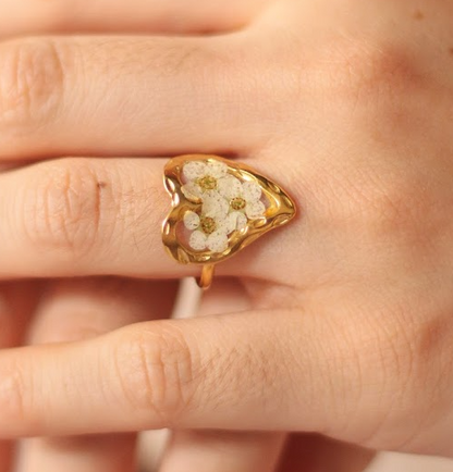 echte Blüten❤︎ Herz Ring