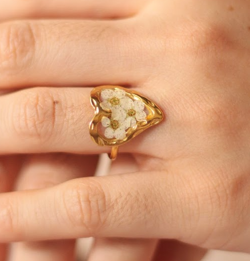 echte Blüten❤︎ Herz Ring