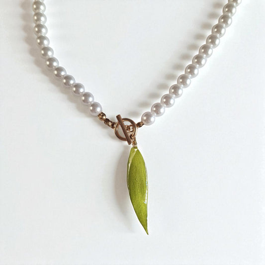 echte Trauerweide❤︎ Halskette Perlenoptik