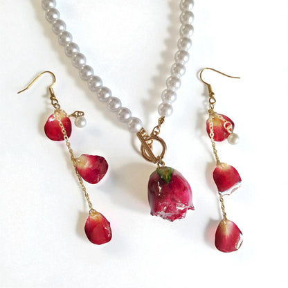 echte Wildrosenblätter❤︎ Schmuckset