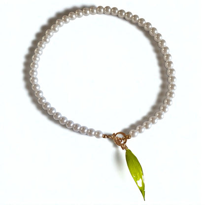 echte Trauerweide❤︎ Halskette Perlenoptik