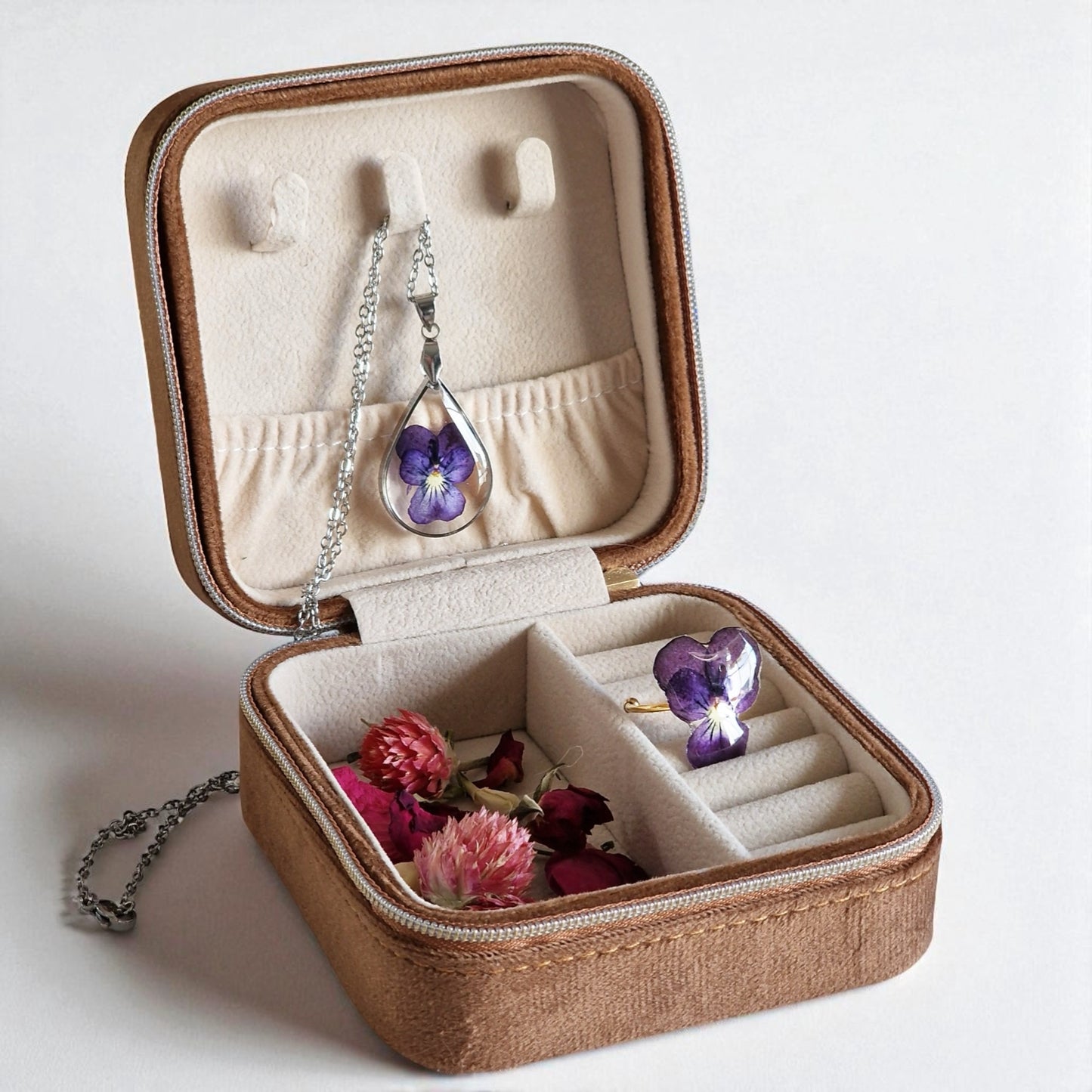 echte Stiefmütterchen❤︎ Schmuckset