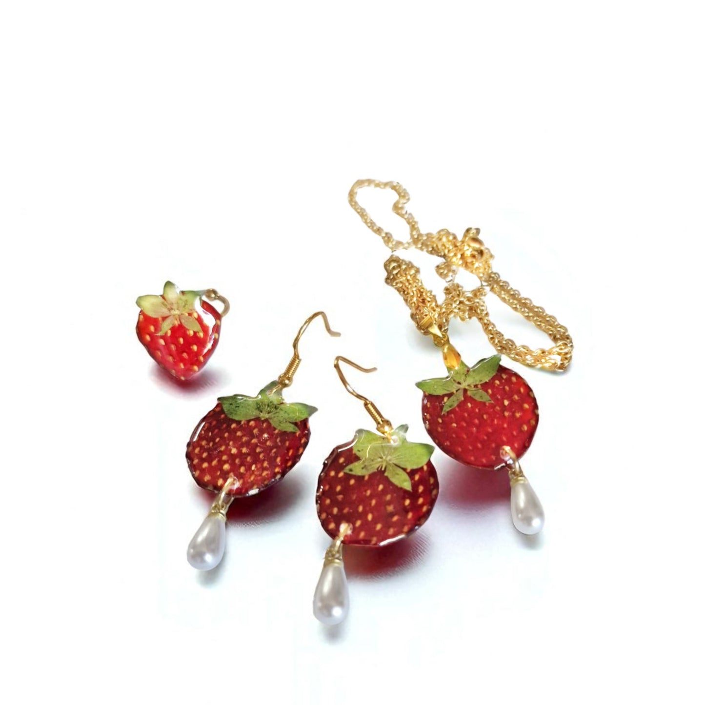 echte Erdbeere❤︎ Schmuckset