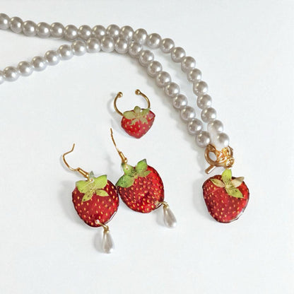 echte Erdbeere❤︎ Schmuckset