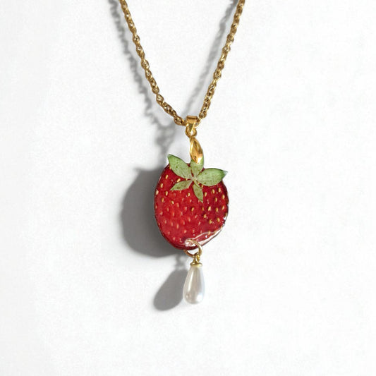 echte Erdbeere❤︎ Halskette