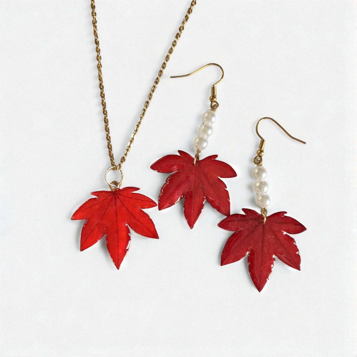 echte japanische Ahornblätter❤︎ Schmuckset