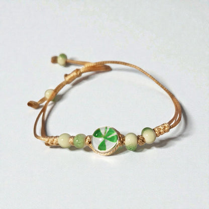 echtes Glücksklee ❤︎ Armband